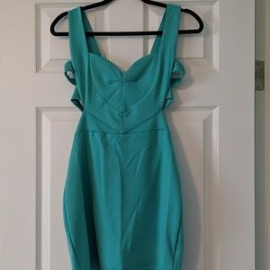 Teal cut out dress